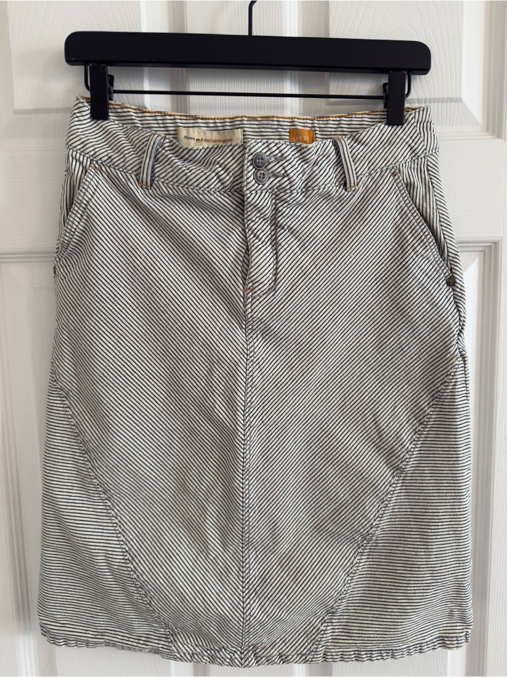 Anthropologie Pilcro Striped Diagonal Pencil Skirt - Casual Chic | Size 27